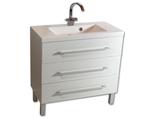 MDF SZAFKA BIAŁA LAKIER MDF-U-70/3 + umywalka UND-700 ( 70x46.5 cm)