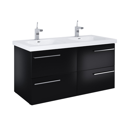 MDF szafka czarna MDF-C-100/4 + umywalka podwójna 100x39cm