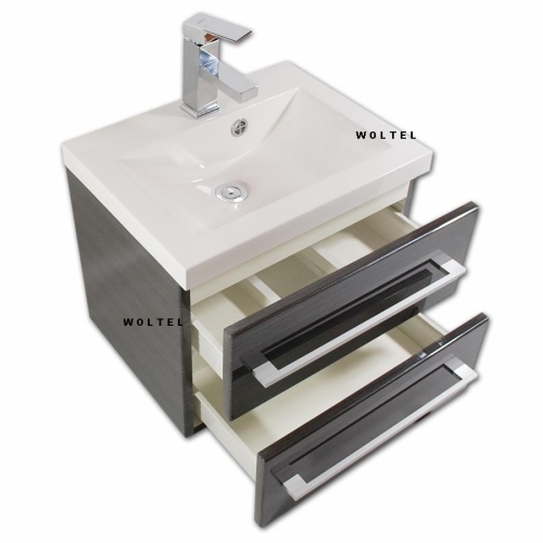 Szafka MDF-C-60/2-110 grafit/fino cichy domyk + umywalka UMMC-600x390 biała