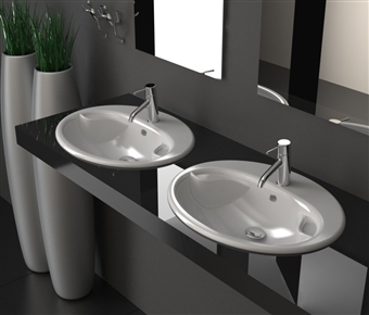 Umywalka ceramiczno wpuszczana w blat Calipso
