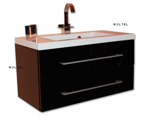 Szafka MDF-C-80/2MB czarna  + umywalka 80 UMMC-800