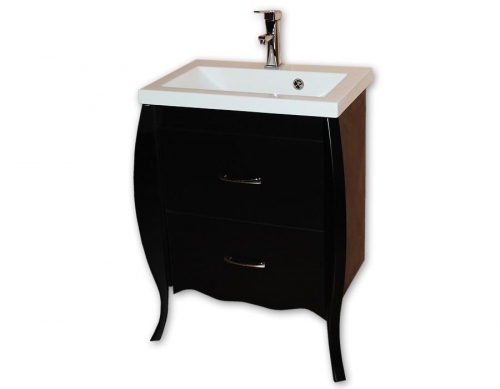 DILUSSO GLAMOUR SZAFKA CZARNA 2 szufl.  + UMYWALKA 60 cm
