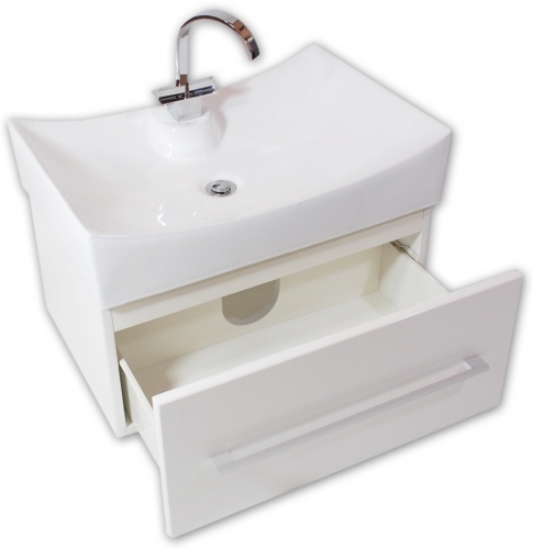 PAGODA szafka FM-67 biała połysk + umywalka ceramiczna 67 cm