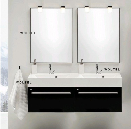VARIETE SZAFKA CZARNA  cichy domyk  + umywalka podwójna 120 cm