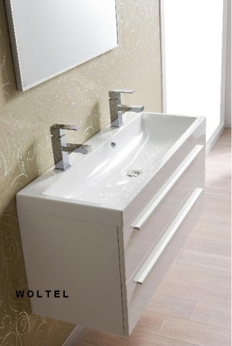 SZAFKA MDF-C-100/2 biała połysk dwie szuflady + KWADRO 100 DUO