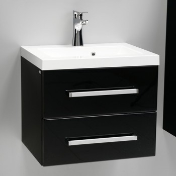VARIETE Szafka FM-C-442/5/2-9017GT czarna połysk cichy domyk  + umywalka 50cm