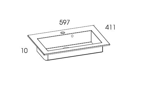 RENNEL 60 umywalka konglomerat 60x41 cm 22052007