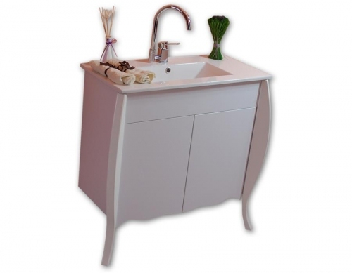 DILUSSO KLASYKA szafka biała LAKIER + UMYWALKA 80 cm