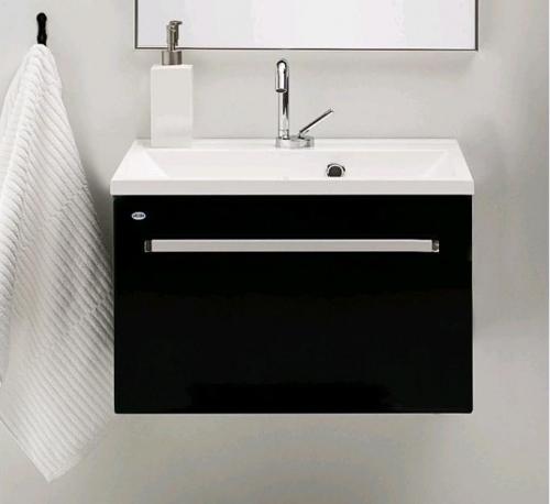 VARIETE Szafka FM-C-442/5-9017 szara połysk  + umywalka -50 cm