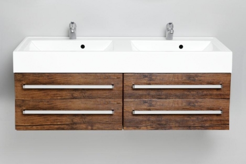 SPEKTRA SZAFKA MDF-120/4MB STARE DREWNO + umywalka podwójna 120 cm