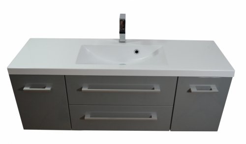 MDF szafka SZARA LAKIER MDF-C-140 + umywalka 140 cm