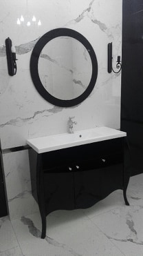 DILUSSO GLAMOUR szafka czarna lakier  + UMYWALKA 120 cm