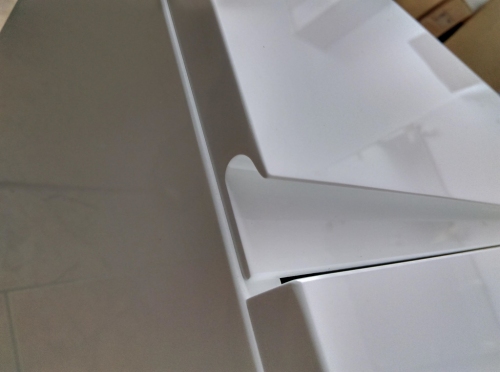 ATU Szafka MDF-140/4 MB BIAŁA  wys.50cm uchwyt frezowany + umywalka podwójna 140 cm