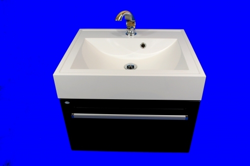 VARIETE szafka FM-442/7GT-9017 czarna połysk + umywalka 70