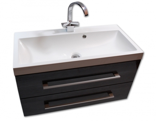 Szafka MDF-C-100/2-110 GRAFIT FINO + umywalka KWADRO 100 biała