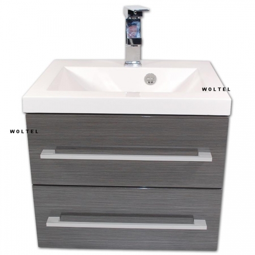 Szafka MDF-C-60/2-110 grafit/fino cichy domyk + umywalka UMMC-600x390 biała