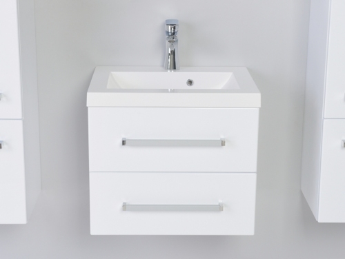 VARIETE SZAFKA BIAŁA LAKIER FM-C-442/5/2 dwie szuflady + UMYWALKA 50 cm