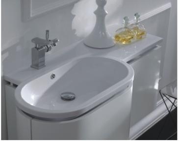 ZESTAW OXK-6613 szafka biała 110cm + lustro + umywalka