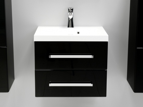 VARIETE Szafka FM-C-442/5/2-9017 czarna połysk  + umywalka 50 cm
