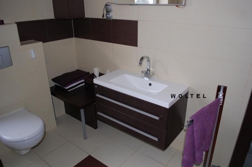 MDF SZAFKA MDF-C-80/2  WENGE POŁYSK + UMYWALKA CLEVER 80 (80x39cm )