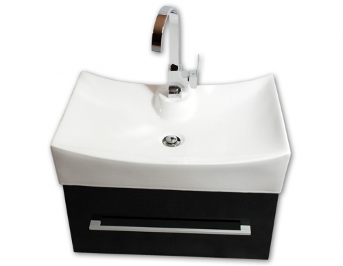 PAGODA szafka FM-67 czarna połysk + umywalka ceramiczna 67 cm