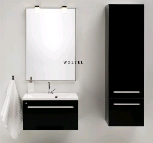 VARIETE Szafka FM-C-442/5-9017 szara połysk  + umywalka -50 cm