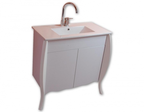 DILUSSO KLASYKA szafka biała LAKIER + UMYWALKA 80 cm