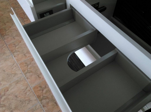 ATU Szafka MDF-120/4 cichy domyk CZARNA , uchwyt frezowany + umywalka podwójna 120 cm