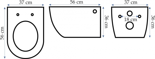 Toaleta podwieszana TP-004 OVALE