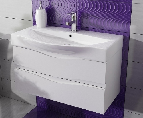 WAVE SZAFKA BIAŁA 80 cm VA-140/80/2 + UMYWALKA