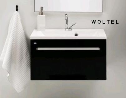 VARIETE Szafka FM-C-442/5-9017 szara połysk  + umywalka -50 cm