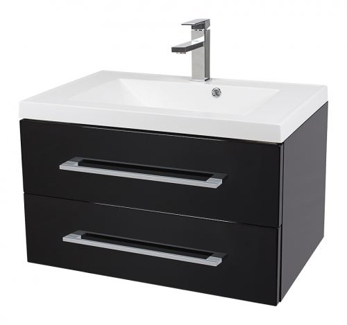 MDF SZAFKA MDF-U-70/2 CZARNA LAKIER + UMYWALKA UND-700 ( 70x46.5 cm)