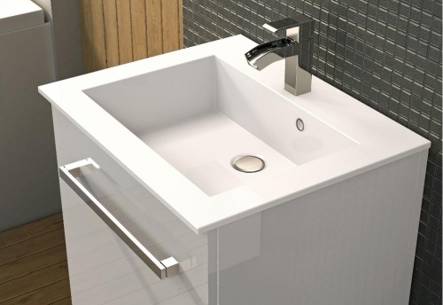 Szafka MDF-C-40/1 biała połysk + umywalka RENNEL 40