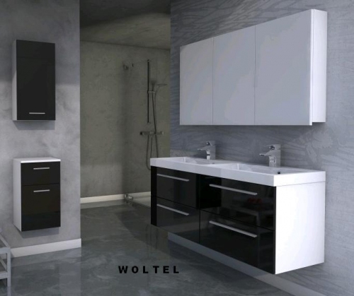 KWADRO BLACK szafka  120 + umywalka 120 DUO PODWÓJNA 163025