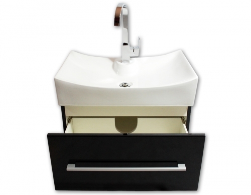 PAGODA szafka FM-67 czarna połysk + umywalka ceramiczna 67 cm