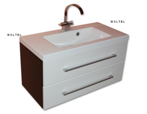 Szafka MDF-C-80/2 czarno/baiła  + umywalka  UMMC-800x390