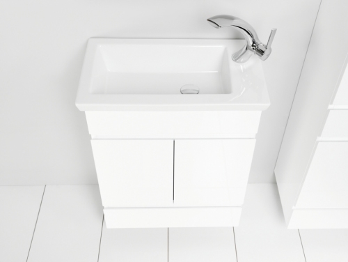 Szafka biała pod umywalkę GBY-140/60-WS + umywalka ceramiczna UCS-IS-60